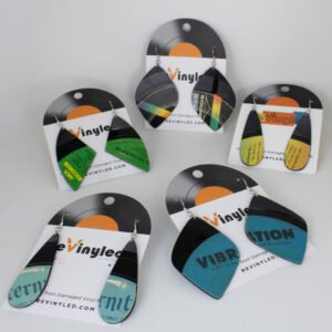 One Off Vinyl Record Earrings 5 Pair MD Cool Tone One Off Vinyl Record Earrings 5 Pair MD Cool Tone