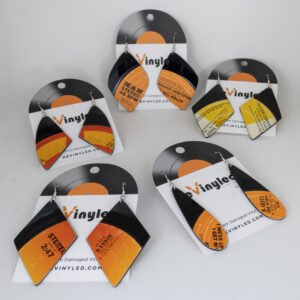 One Off Vinyl Record Earrings 5 Pair MD Signal Orange One Off Vinyl Record Earrings 5 Pair MD Signal Orange