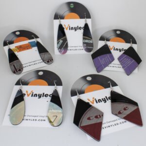 One Off Vinyl Record Earrings 5 Pair MD Vintage Mix One Off Vinyl Record Earrings 5 Pair MD Vintage Mix