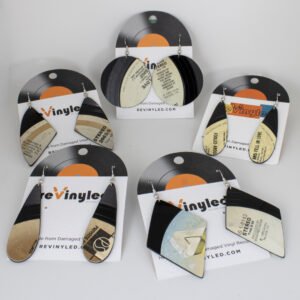 One Off Vinyl Record Earrings 5 Pair SM Analog Neutral One Off Vinyl Record Earrings 5 Pair SM Analog Neutral