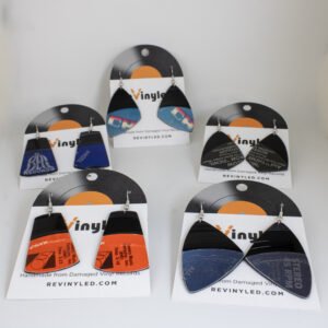 One Off Vinyl Record Earrings 5 Pair SM FM Static One Off Vinyl Record Earrings 5 Pair SM FM Static