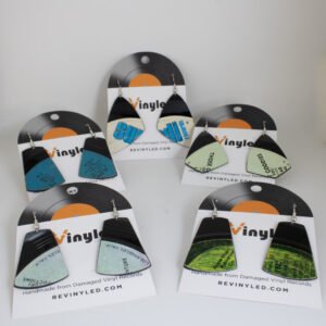 One Off Vinyl Record Earrings 5 Pair SM Sea and Sky One Off Vinyl Record Earrings 5 Pair SM Sea and Sky