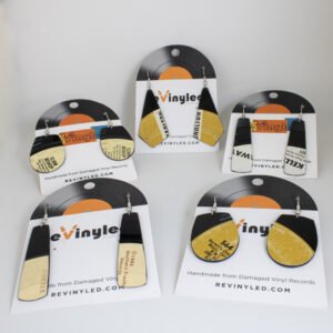 One Off Vinyl Record Earrings 5 Pair SM Soft Neutral One Off Vinyl Record Earrings 5 Pair SM Soft Neutral