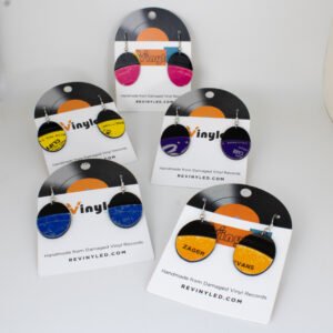 One Off Vinyl Record Earrings 5 Pair XS Bright Mix One Off Vinyl Record Earrings 5 Pair XS Bright Mix