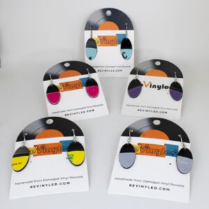 One Off Vinyl Record Earrings 5 Pair XS Color Shift One Off Vinyl Record Earrings 5 Pair XS Color Shift