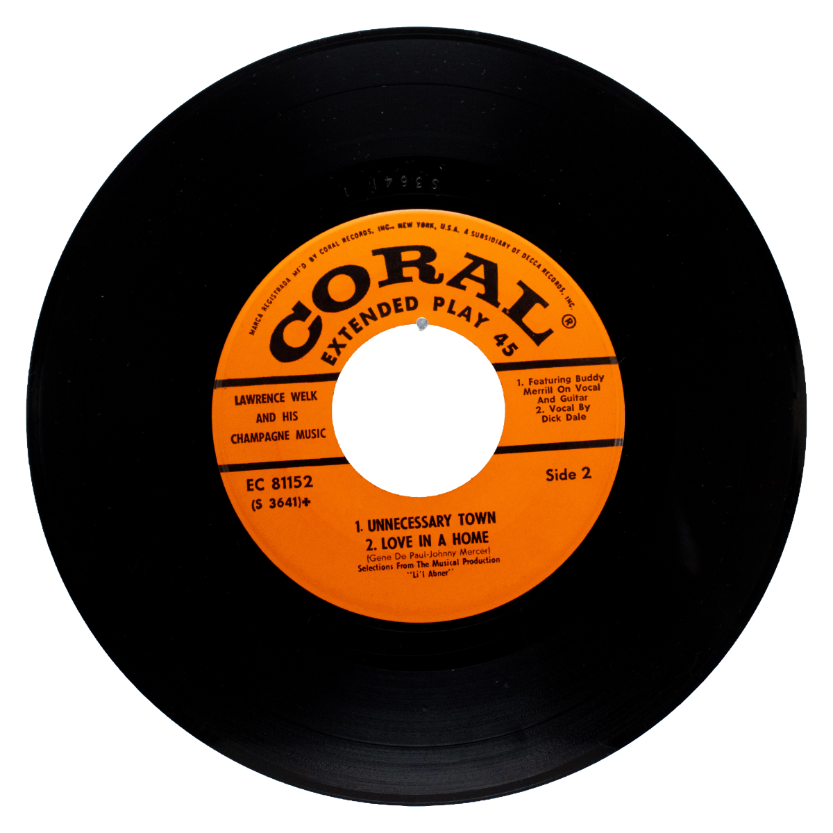 Orange Coral rescued vinyl record