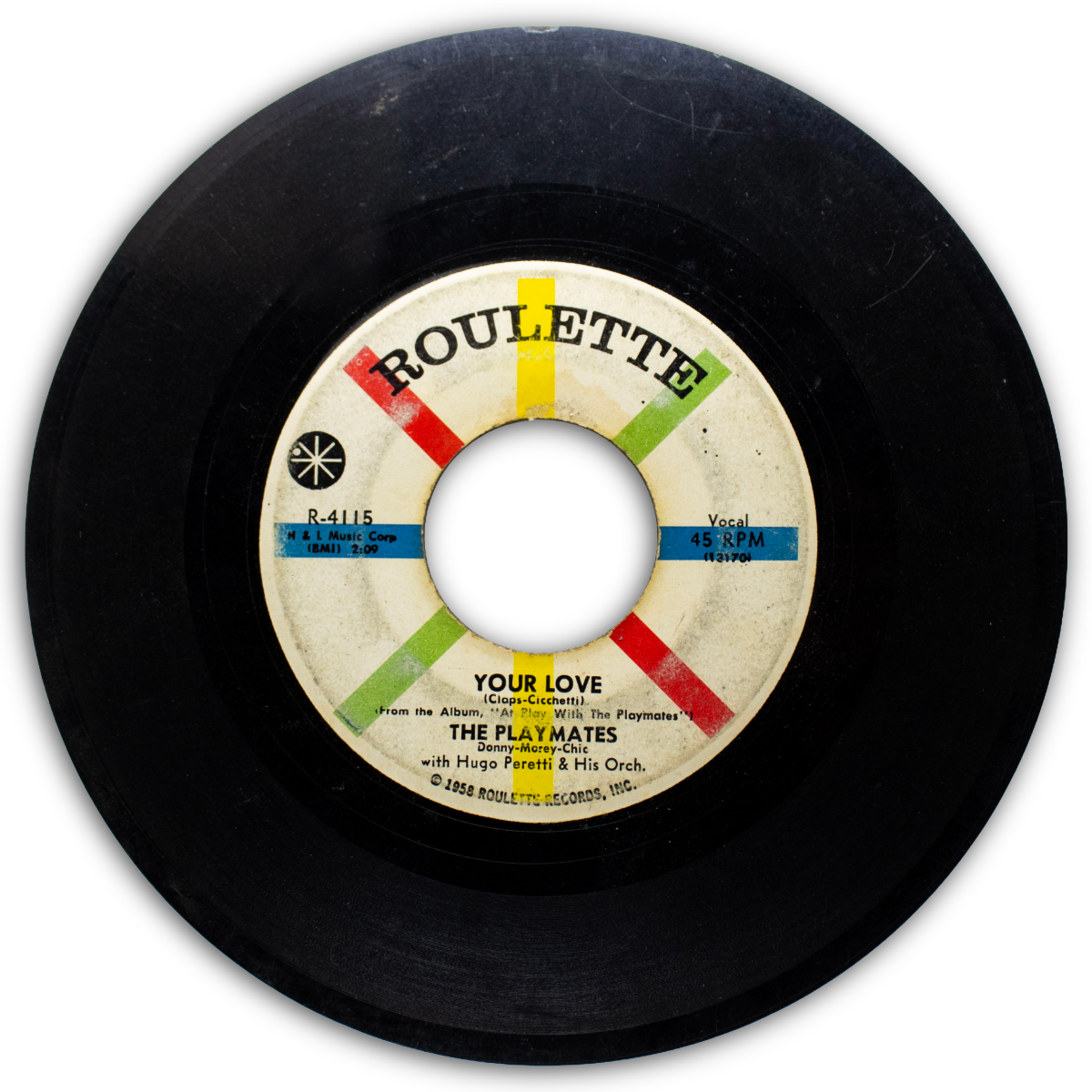 45 rpm record from the Roulette record label
