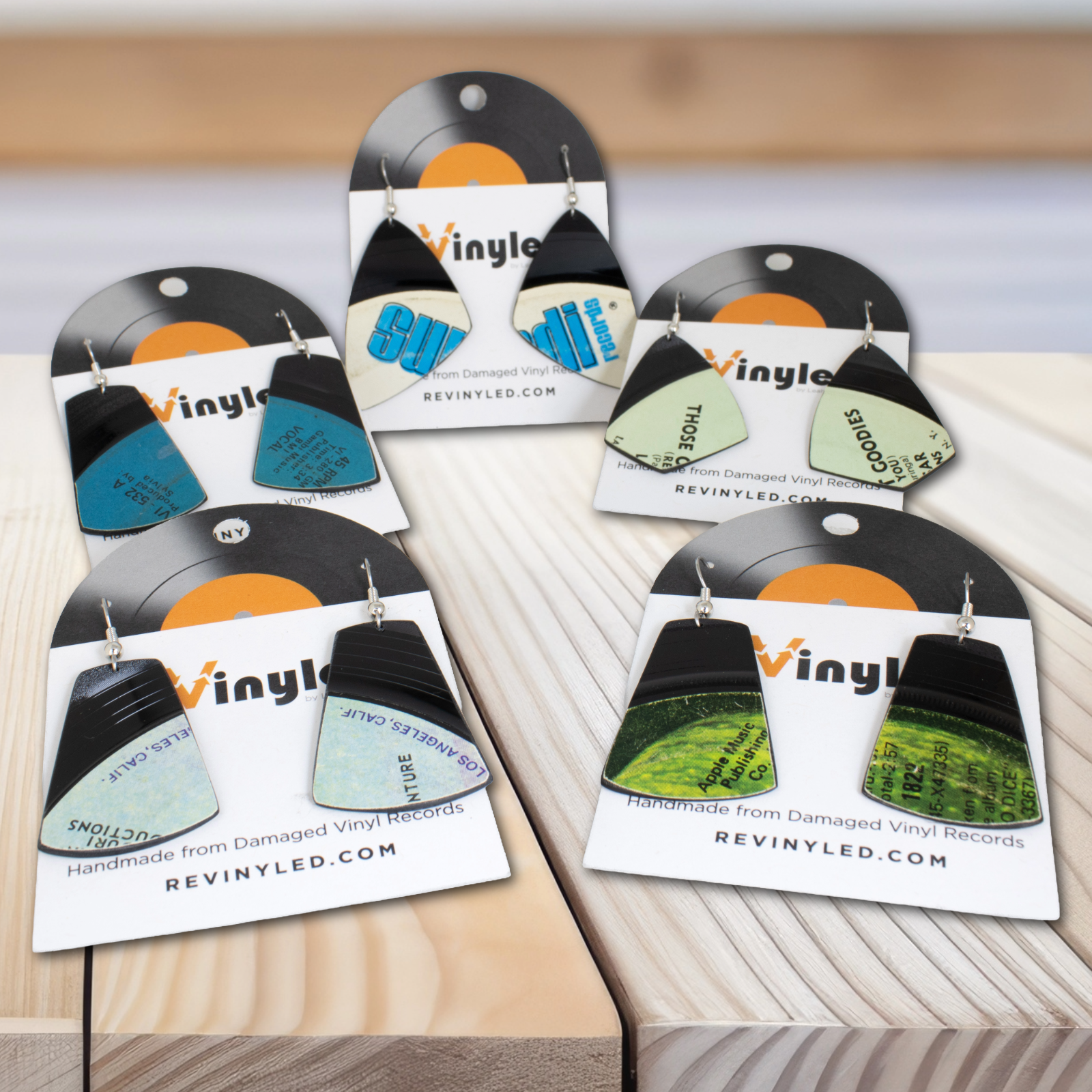 Handcrafted reVinyled wholesale assortment made from rescued vinyl records